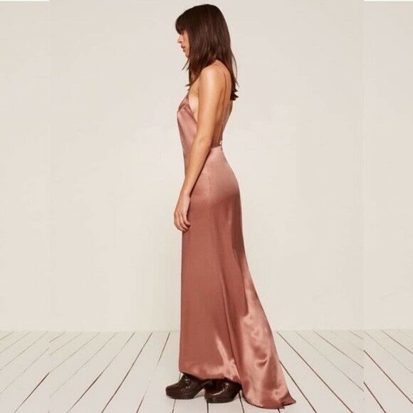Reformation Rosie Pink Silk Maxi Dress S - Picture 3 of 4